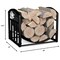 Hastings Home Firewood Rack Metal Holder with Decorative Scroll Design for Log Storage Bin, Indoor/Outdoor (Black) 212261MZR - alternate 2